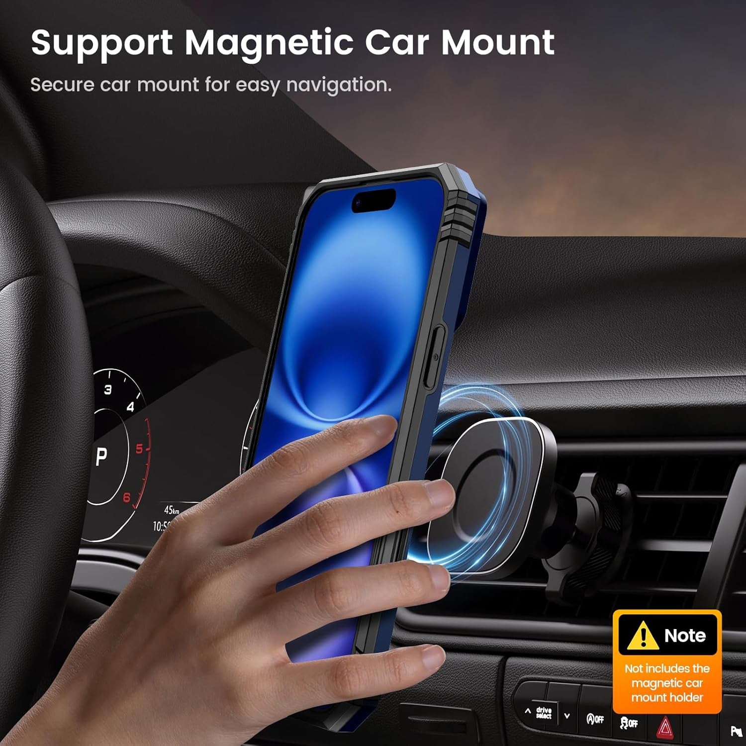 Compatible for Iphone 16 Case with Screen Protector - Slide Camera Cover Protective Phone Case with Ring Stand, Heavy Duty Shockproof Rugged Bumper for Iphone 16 Accessories Blue