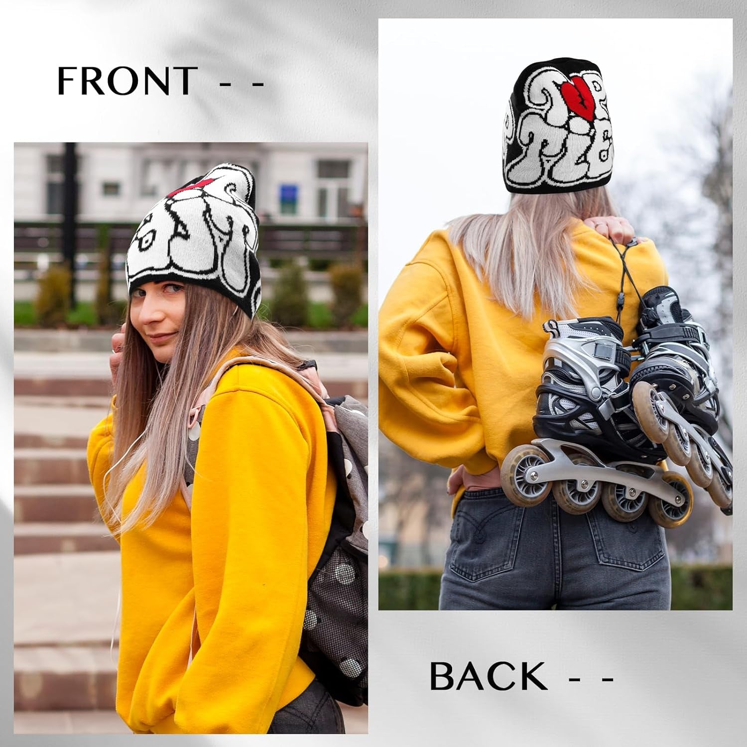 Y2K Beanie Wool Acrylic Knit Hat for Men and Women, Trendy Soft & Comfortable Winter Cap