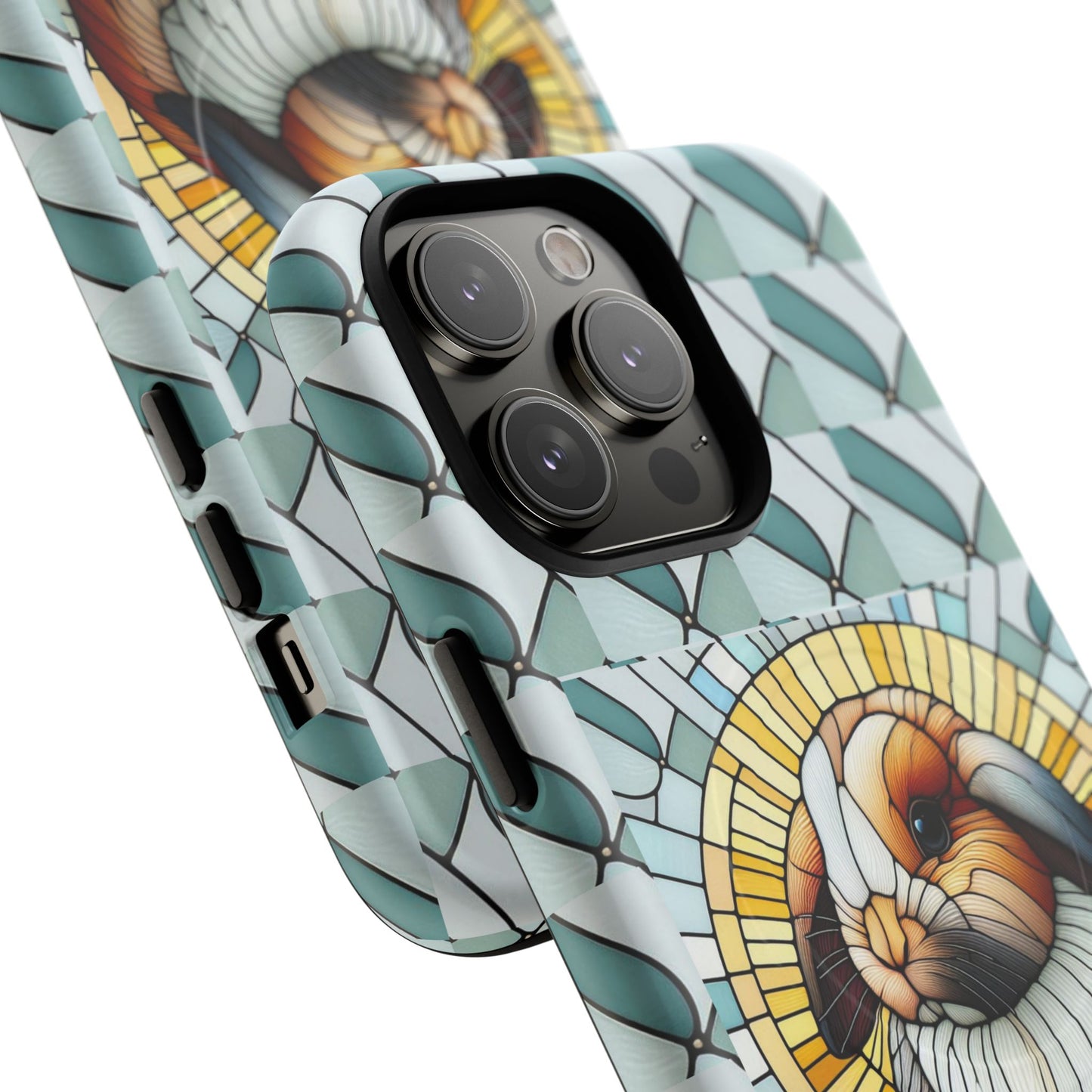 Holland Lop Rabbit Animal Stained Glass Design Tough Magnetic Cases