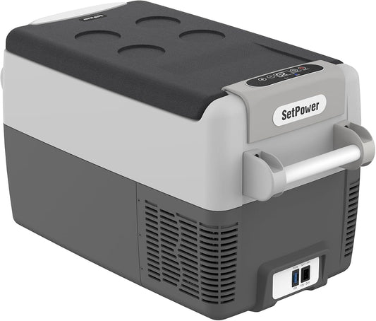 AJ30 Portable Refrigerator,Portable Freezer,32 Quart Electric Cooler,Car Refrigerator,12/24V DC Cable & 110/240V Ac,Car Fridge for Camping,Truck,Rv,Travel,Fishing TRUCK DRIVER