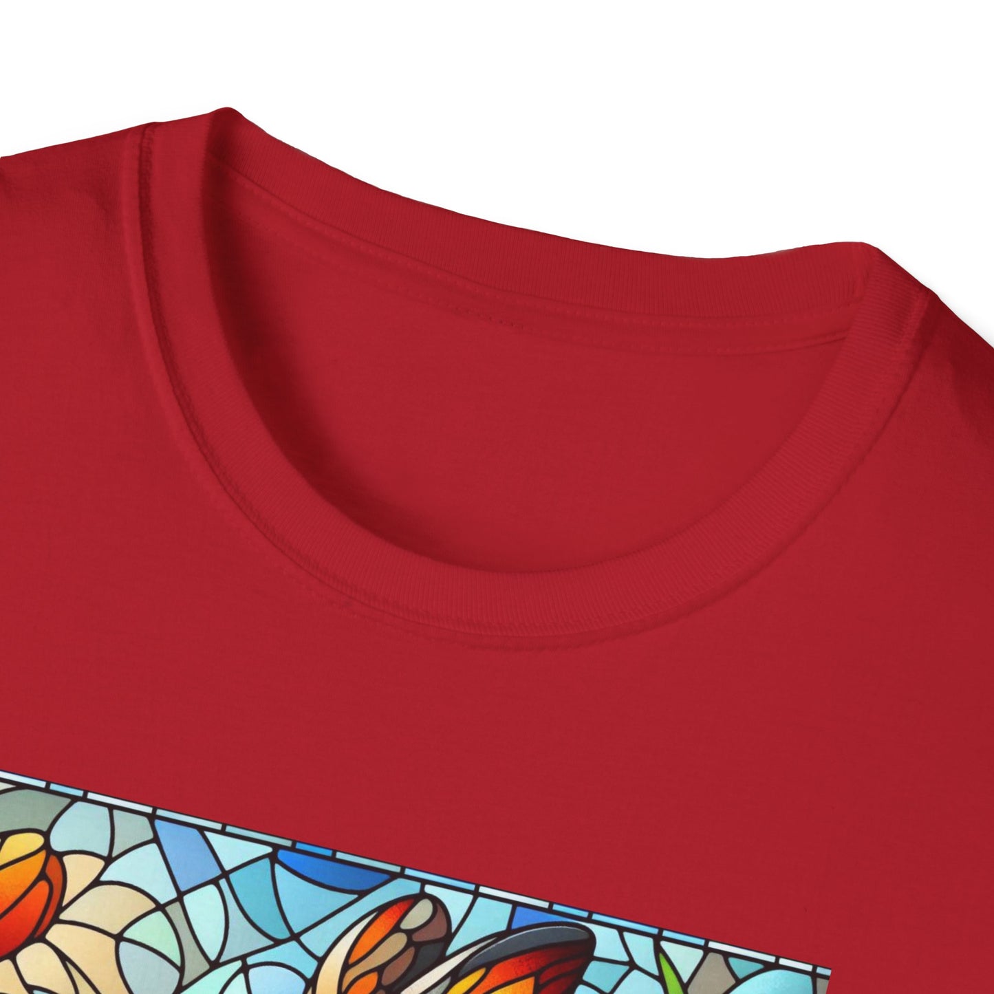 Dutch Rabbit Animal Stained Glass DesignUnisex Softstyle T-Shirt