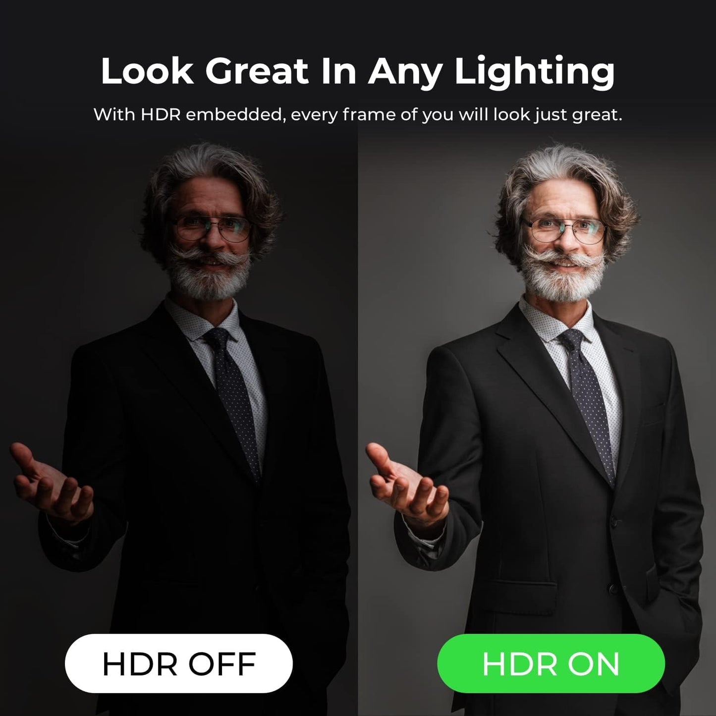 Meet Ai-Powered 4K Webcam, AI Framing & Autofocus, Webcam with Microphone, Background Bokeh, 60 FPS, HDR Low-Light Correction, Beauty Mode, Webcam for PC, Streaming, Conference, Gaming, Etc.