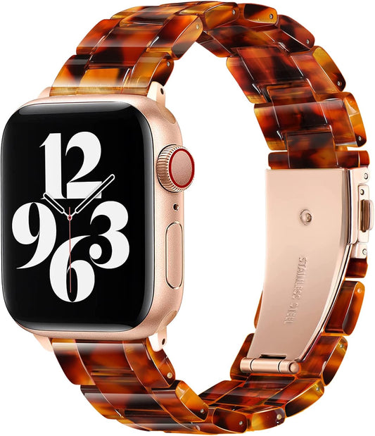 Compatible with Apple Watch Band 38Mm 40Mm 41Mm 42Mm 44Mm 45Mm 49Mm, Women Resin Band with Stainless Steel Buckle Strap Replacement for Bracelet Iwatch Band Series SE Ultra 8/7/6/5/4/3/2/1