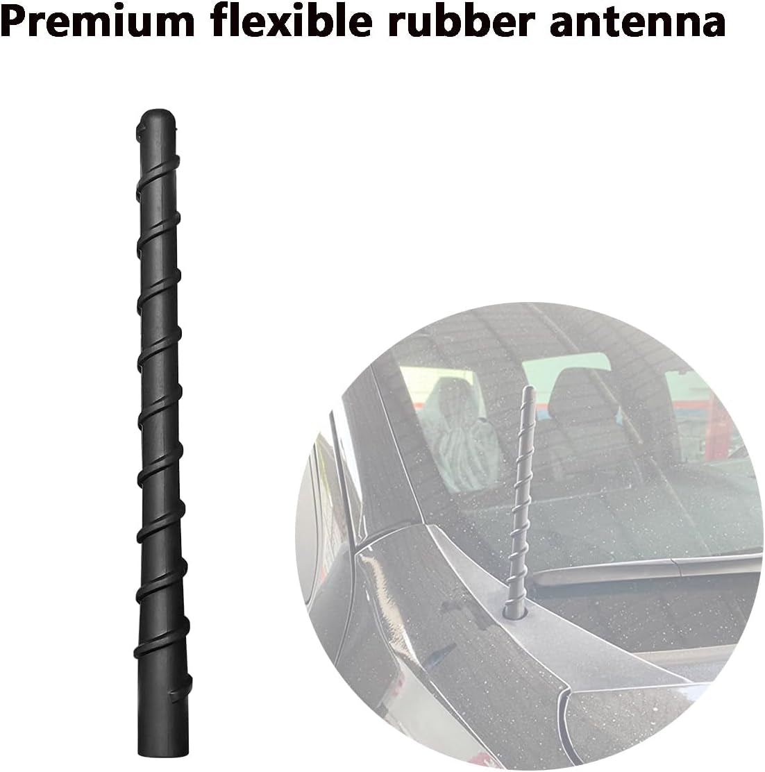 For GM Truck Short Antenna Fit for GMC Sierra 1500-3500 Denali (1999-2025) | Chevy Silverado 1500-3500 (1999-2025) | 7" Spiril Flexible Rubber Antenna, Optimized AM/FM Radio Reception Accessories