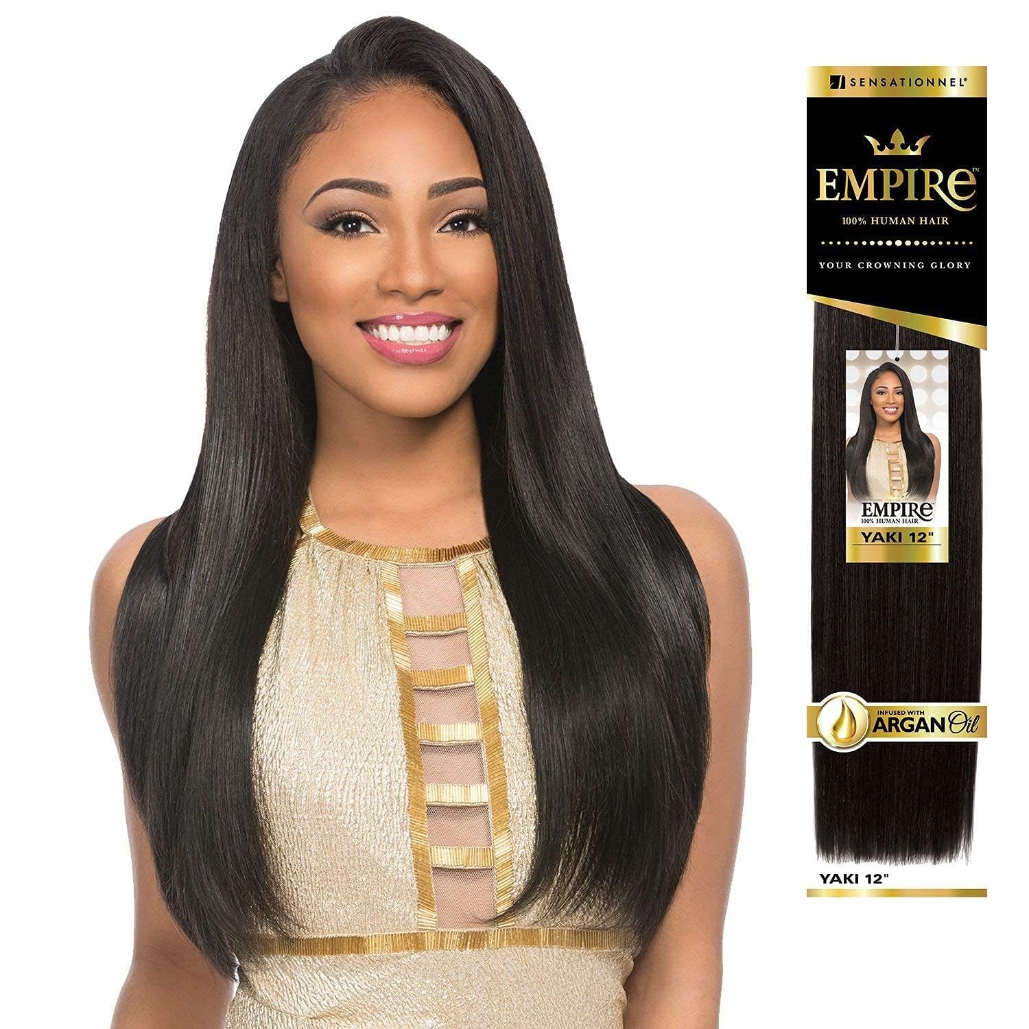 Empire Yaki Weave Hair - Empire Straight Human Hair Yaki Texture Hair for Weaving and Sew in Styles - Empire Yaki 1 Pack (12 Inch, 613 BLONDE)