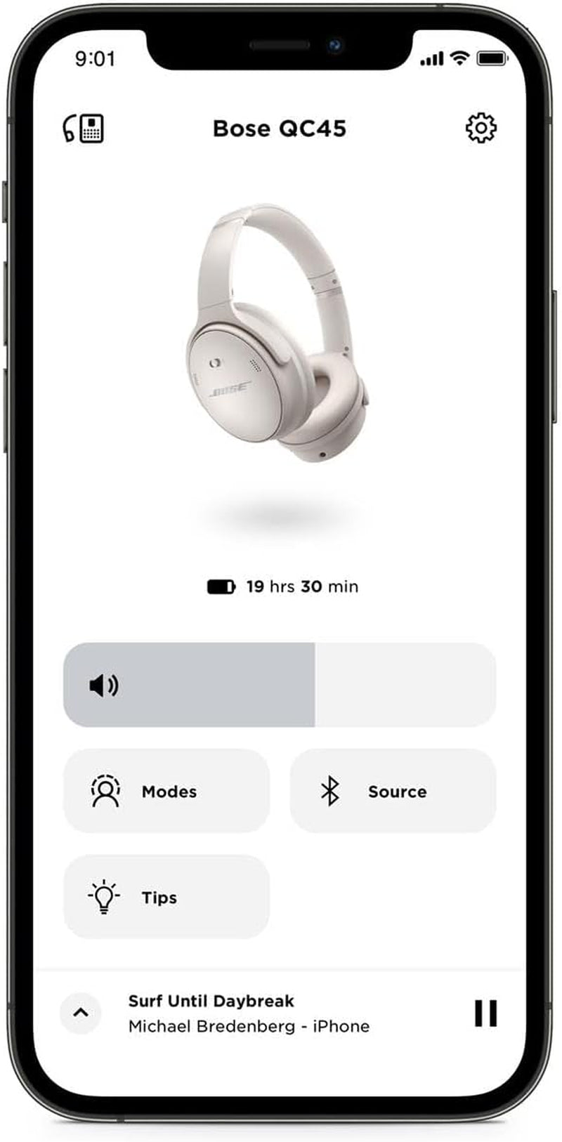 Quietcomfort 45 Wireless Bluetooth Noise Cancelling Headphones, Over-Ear Headphones with Microphone, Personalized Noise Cancellation and Sound, White Smoke