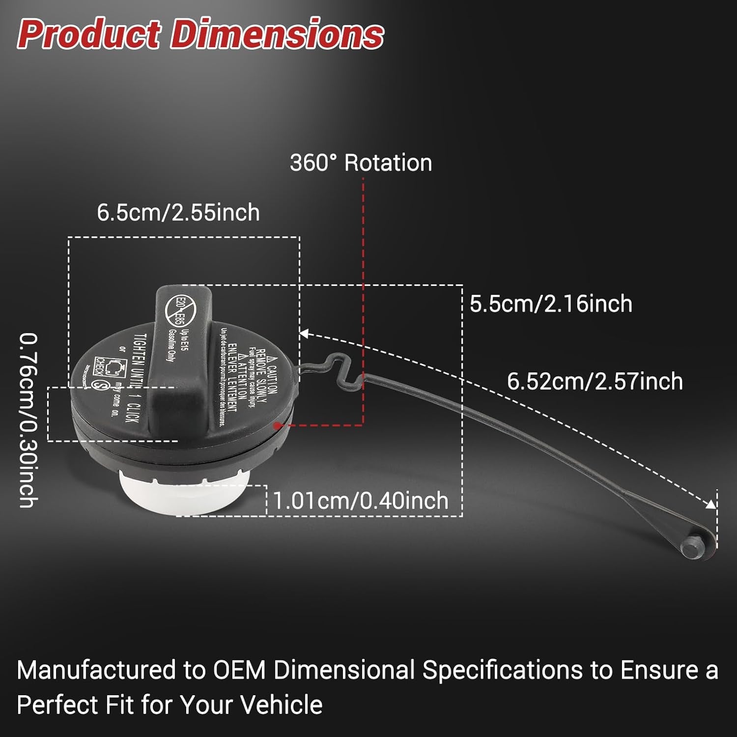 Gas Cap Fuel Cap 77300-07030 for 2014-2021 Toyota Venza Highlander Sienna Tacoma Camry RAV4 Corolla Avalon Tundra Sequioa,Lexus Ct200H UX200 Es300H ES350 Gs450H Nx300H RX350 LC500,77300-53030 Gas Caps