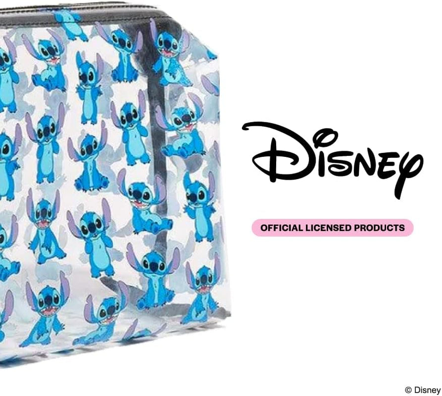 Wash Bag - Disney Lilo and Stitch Toiletry Bag, Clear Makeup Bag, Ideal for Cosmetics Travel Accessories, Cute Toiletries Essentials Bag for Women, Girls and Kids Designed in London UK
