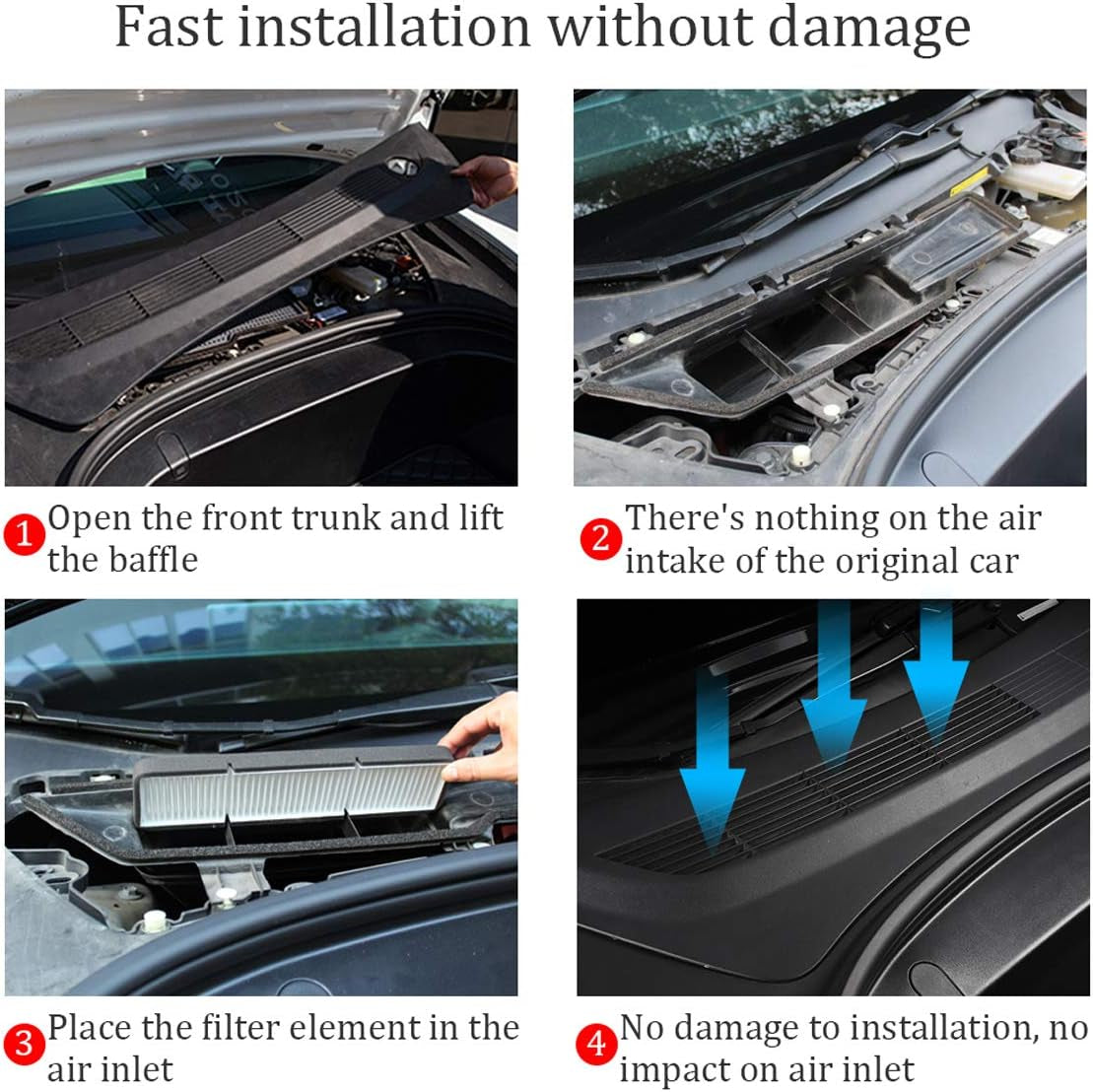 Air Intake Filter Inlet Vent Compatible with Tesla Model 3 Accessories (Until 2020 Version)……