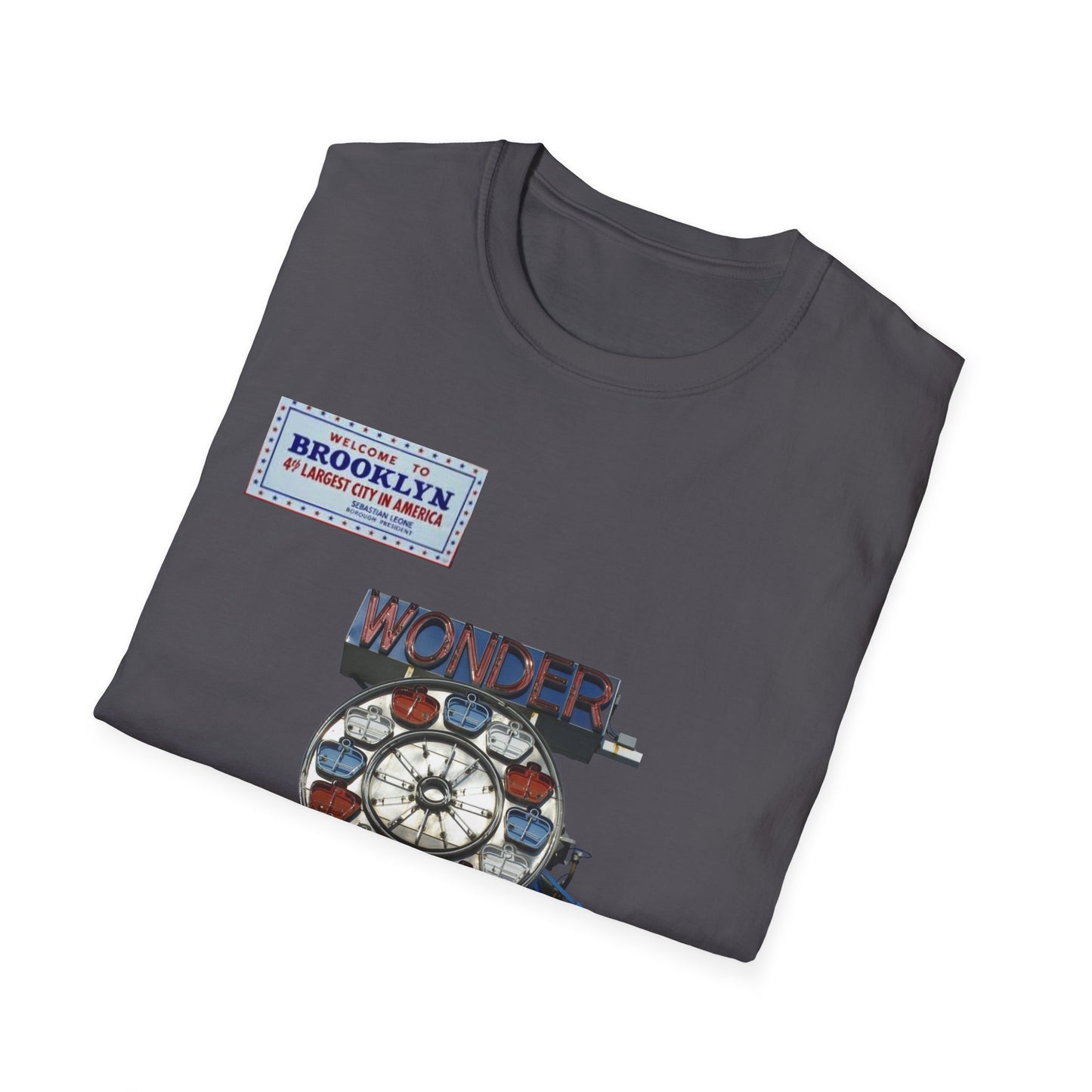 RETRO VINTAGE Wonder Wheel Brooklyn, NY Unisex Softstyle T-Shirt