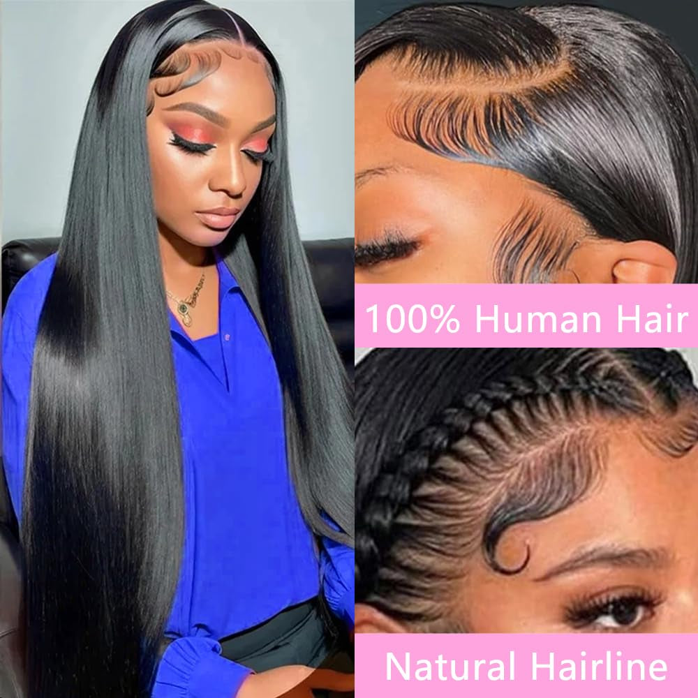 Straight Lace Closure Human Hair 4X4 Free Part Lace Closure 100% Unprocessed Brazilian Virgin Human Hair Extensions 150% Density 8 Inch Lace Closure Pre Plucked Natural Black