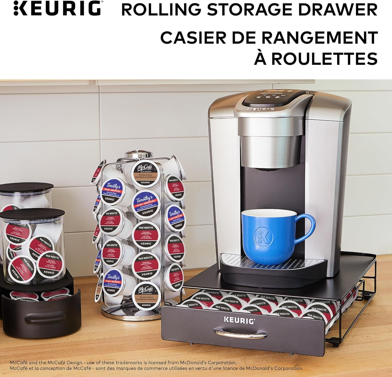 under Brewer Storage Drawer, Coffee Pod Storage, Holds Upto 35  K-Cup Pods, Black