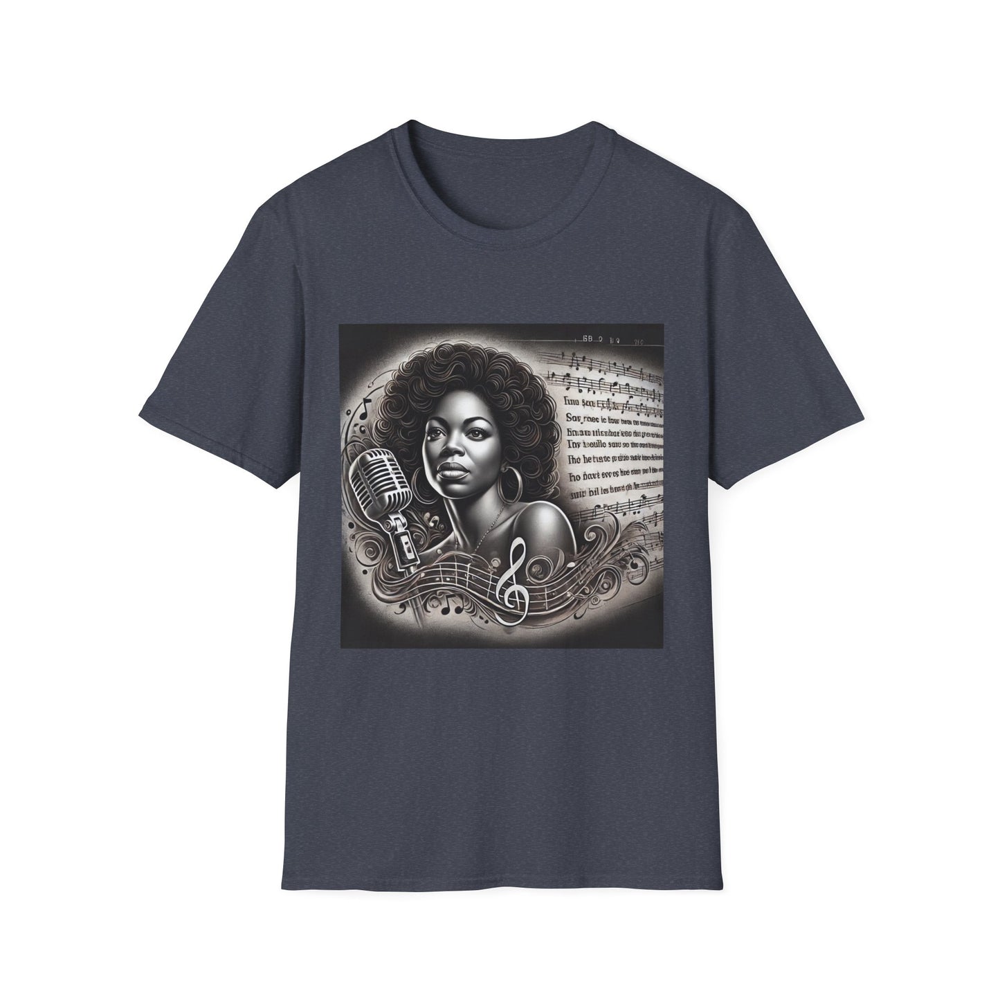 Angie Stone Retro Music Lover Unisex Softstyle T-Shirt - Afrocentric Design