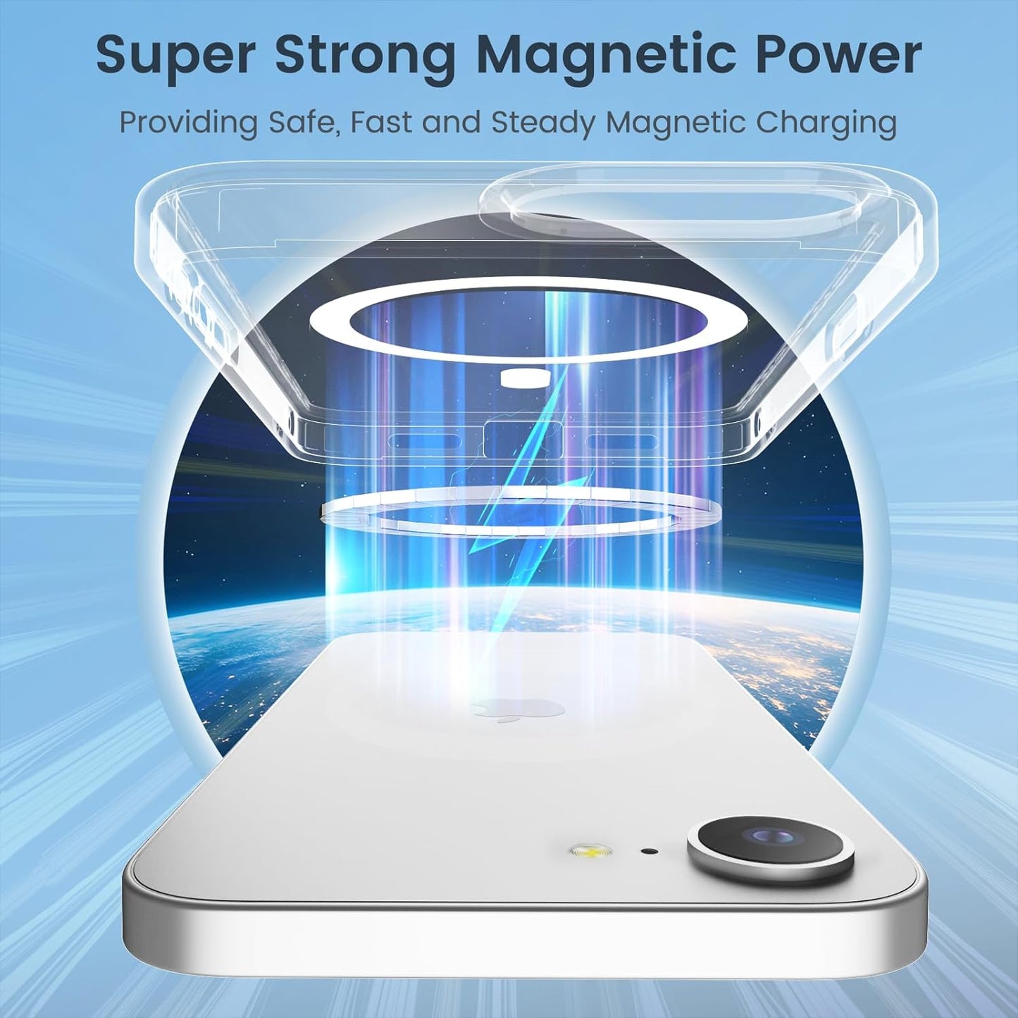 for Iphone 16E Case, [Compatible with Magsafe][Anti-Yellowing][Military-Grade Protection] Shockproof Slim Magnetic Phone Sleeve for Iphone 16E 6.1'', Clear