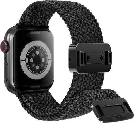 Magnetic Stretchy Watch Band Compatible for Apple Watch Band 38Mm 40Mm 41Mm,Comfortable Adjustable Straps Wristbands for Iwatch Series 9 8 7 6 5 4 SE 3 2 1 Ultra 1 2 Women Men,Black