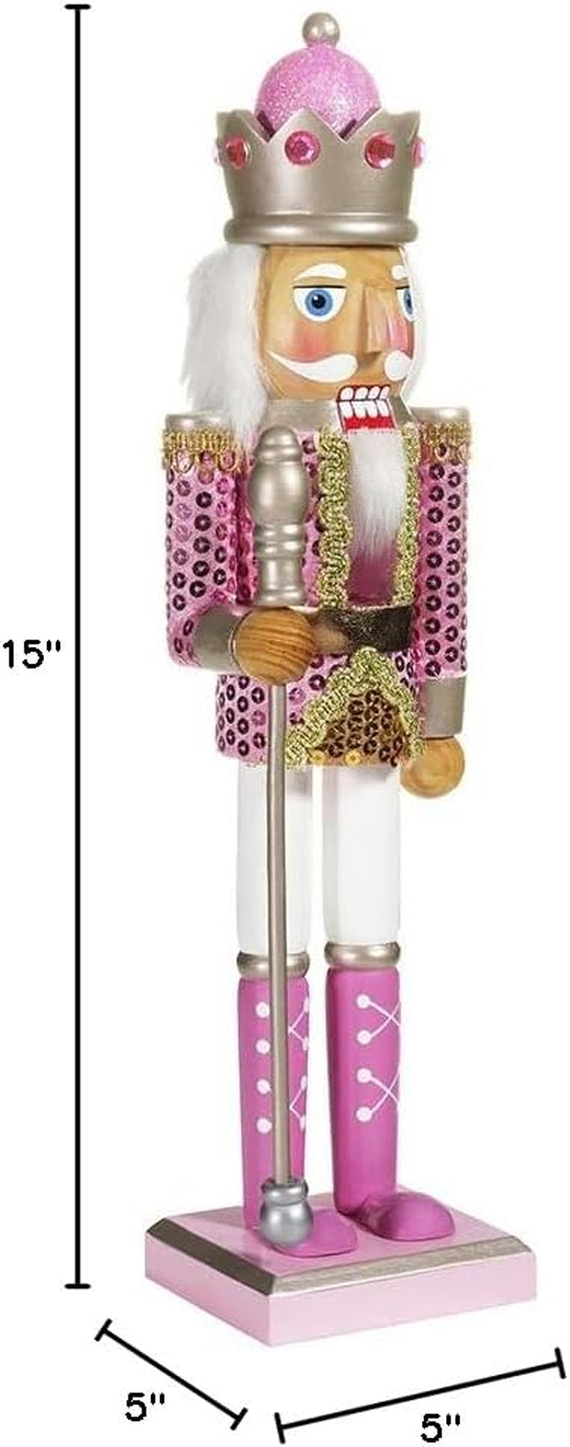 Kurt Adler 15-Inch Pink Nutcracker, Multi