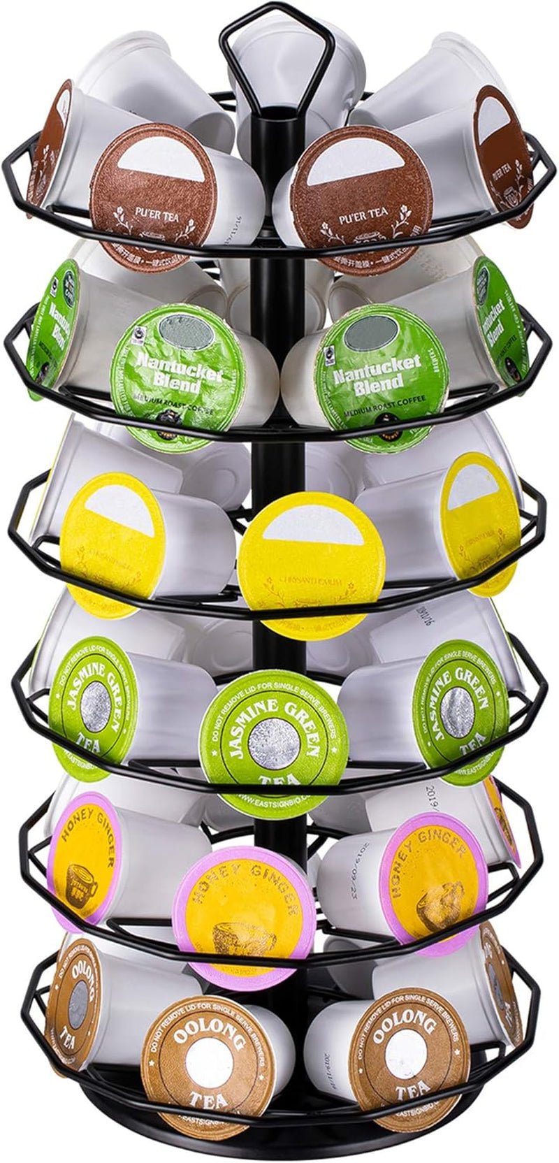 K Cup Holder Carousel 3 Tier for Keurig Pod Holder Metal DIY Install Small for K-Cup Storage Stand 21 K Pod Storage