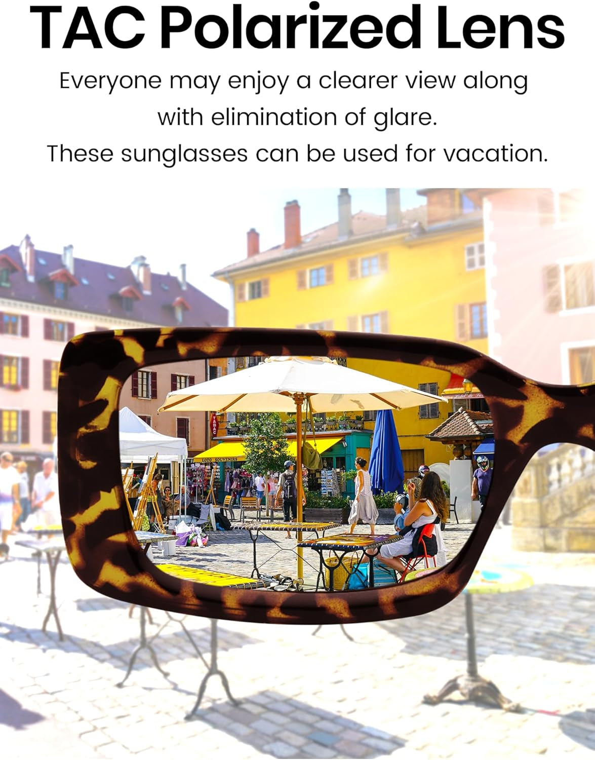 Rectangle Sunglasses Men Tinted Polarized Big Square Retro 90S Vintage Y2K Glasses for Women UV Protection