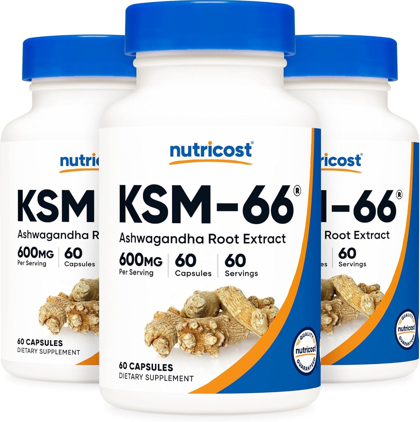 KSM-66 Ashwagandha Root Extract 600Mg, 60 Veggie Caps - 5% Withanolides - with Bioperine - Full-Spectrum Root Extract TLBH