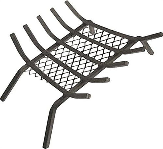 Large 27-Inch Fireplace Grate with Ember Retainer - 1/2” Heavy Duty Cast Iron - Heat Treated for Hottest Fires - Retainer for Cleaner More Efficient Fire - Heavy Duty Welds