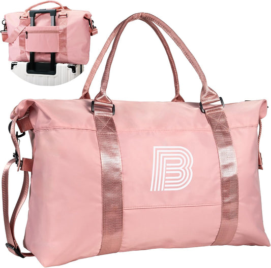 Gifts for Girls - 5 6 7 8 9 10 11 12 13 14 15 16 18 Year Old, Initial Travel Duffel Bag, Girl Personalized Bags, Kids Sports Bag, Monogram Overnight Bag for Kid, Gift for Friend (Letter B)