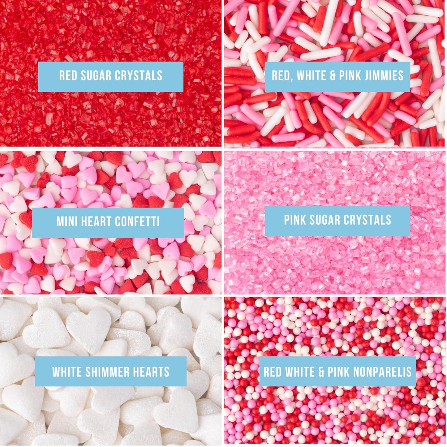 Heart Sprinkles, Valentines Day, Edible Sprinkle Mix, Heart Shapes, Jimmies, Perfect for Cake Decorations, Baking, Ice Cream, Cookies, Cupcake Topper (Sweetheart)