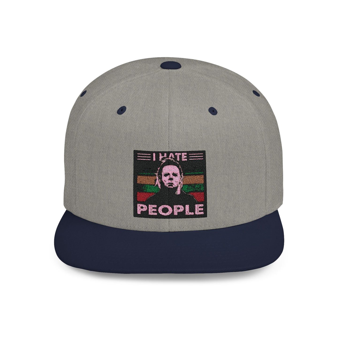 Michael Myers I Hate People Vintage Print Flat Bill Snapback