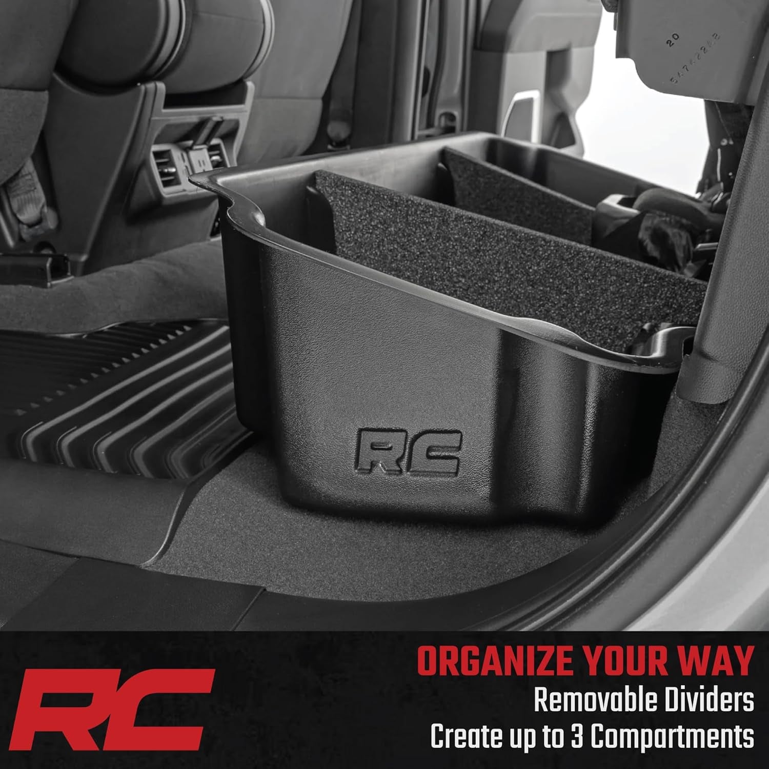 under Seat Storage for Chevy Silverado 1500 (2019-2024) & 2500HD/3500HD (2020-2024) - Custom-Fit under Seat Truck Storage, Silverado Underseat Storage - Durable, Anti-Skid Thermoplastic