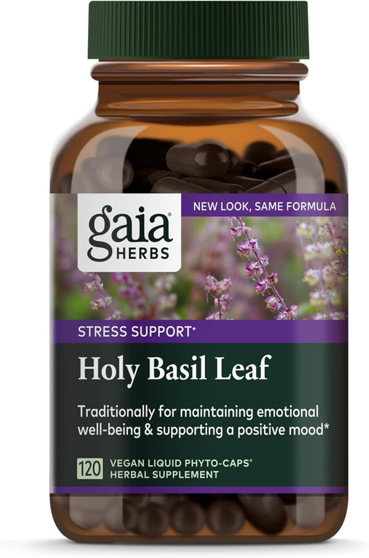 Holy Basil Leaf - Helps Sustain a Positive Mindset and Balance in Times of Stress - an Adaptogenic Ayurvedic Herb - 120 Vegan Liquid Phyto-Capsules (60-Day Supply) TLBH
