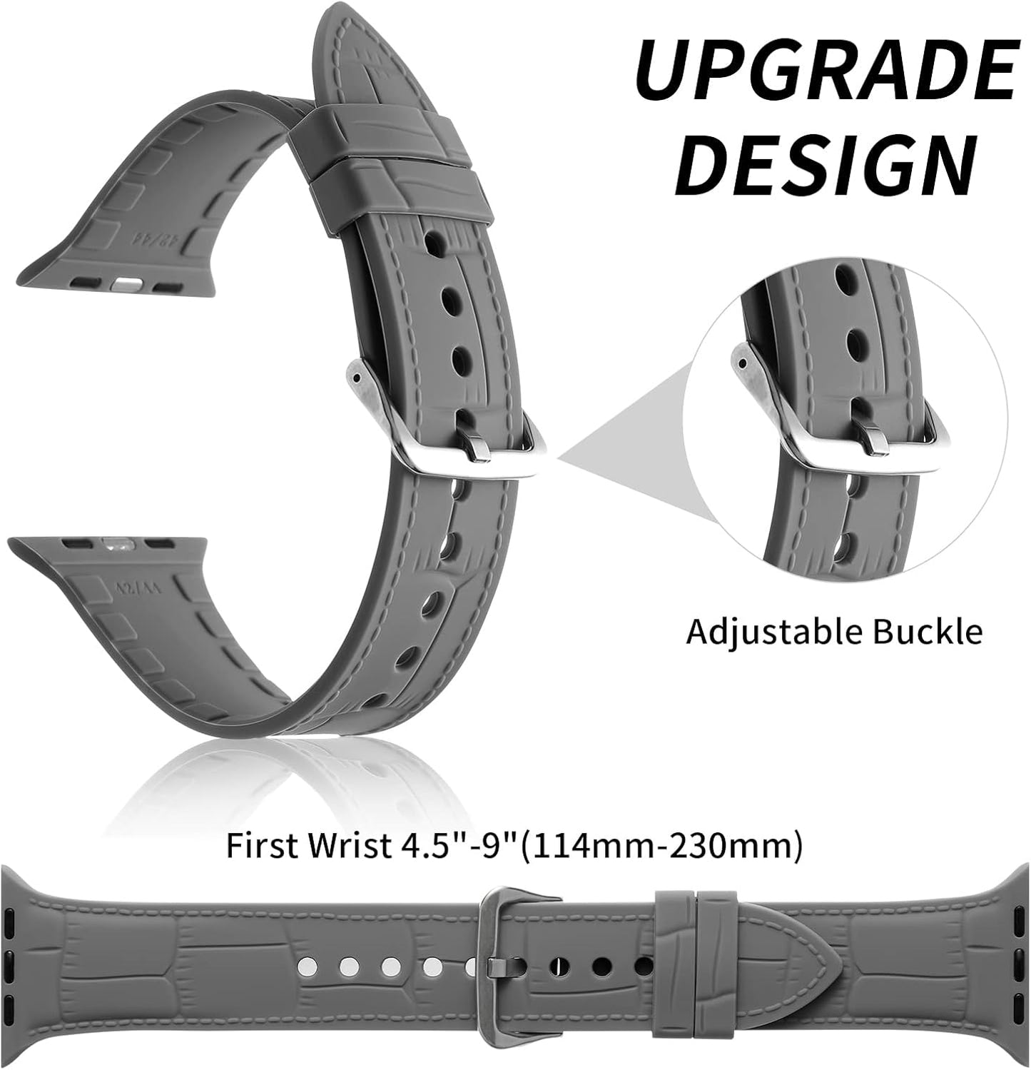 Compatible with Apple Watch Strap 42Mm/44Mm/45Mm, Comfortable Soft Silicone Sports Wristband, Replace Apple Watchband, Suitable for Iwatch Series SE7/6/5/4/3/2/1