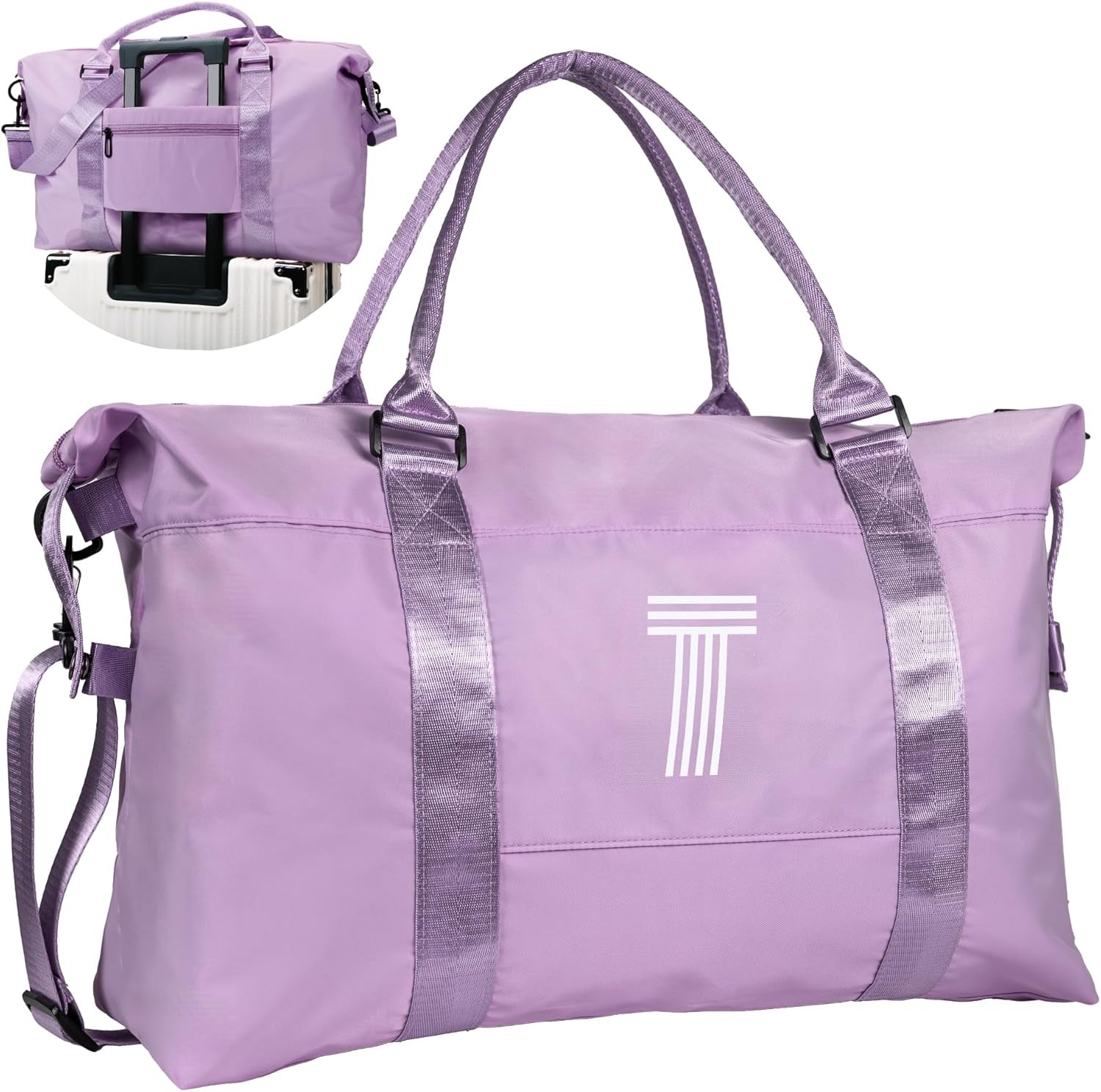 Gifts for Girls - 5 6 7 8 9 10 11 12 13 14 15 16 18 Year Old, Initial Travel Duffel Bag, Girl Personalized Bags, Kids Sports Bag, Monogram Overnight Bag for Kid, Gift for Friend (Letter B)