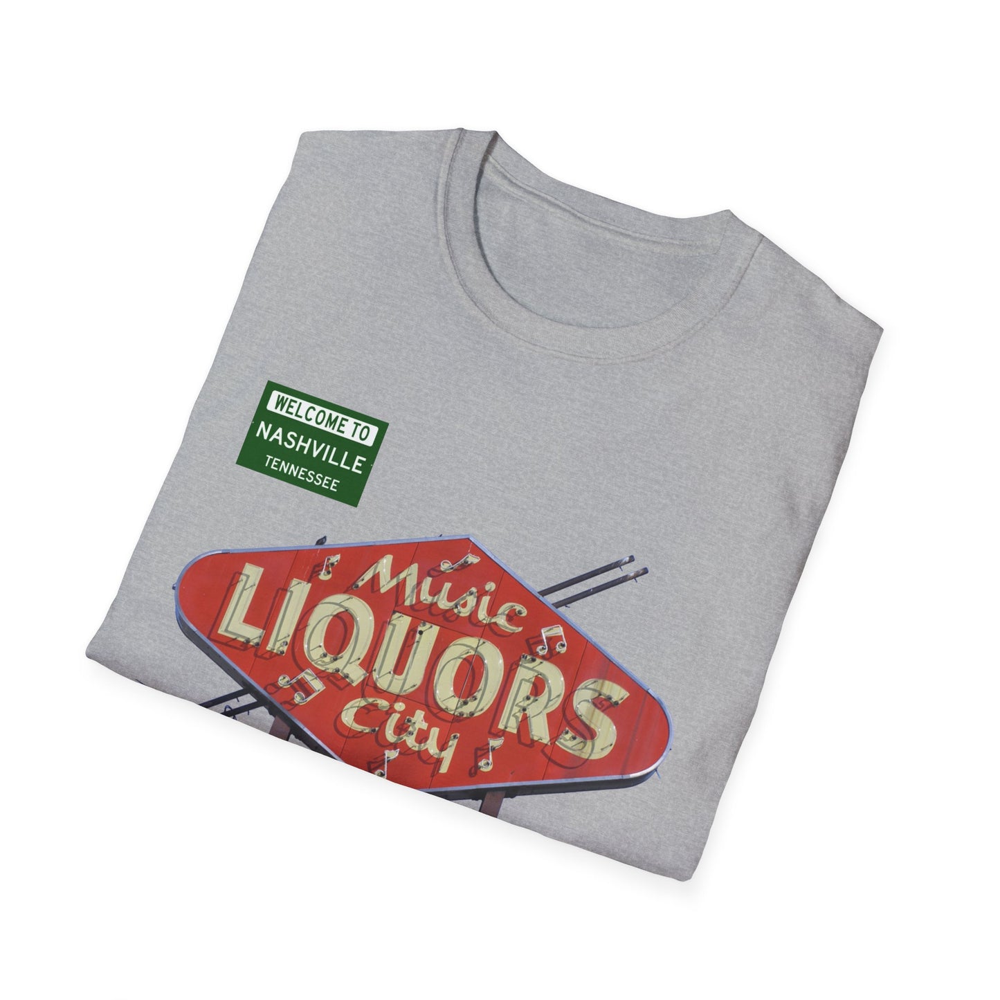 RETRO VINTAGE Music City Liquors [gone] Nashville, TN Unisex Softstyle T-Shirt