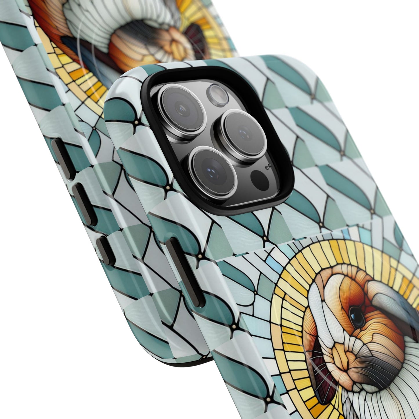 Holland Lop Rabbit Animal Stained Glass Design Tough Magnetic Cases