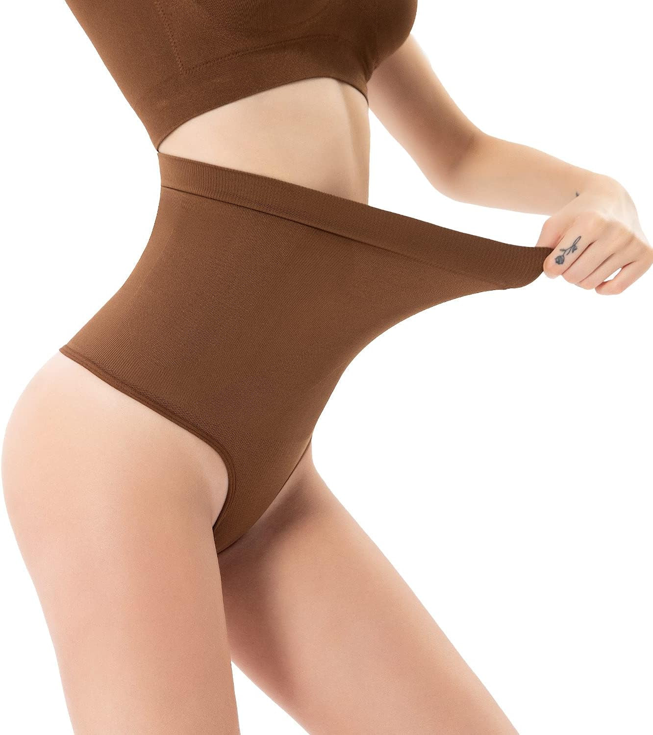 Women'S High-Waist Seamless Body Shaper Briefs Firm Control Tummy Thong Shapewear Panties Girdle Underwear