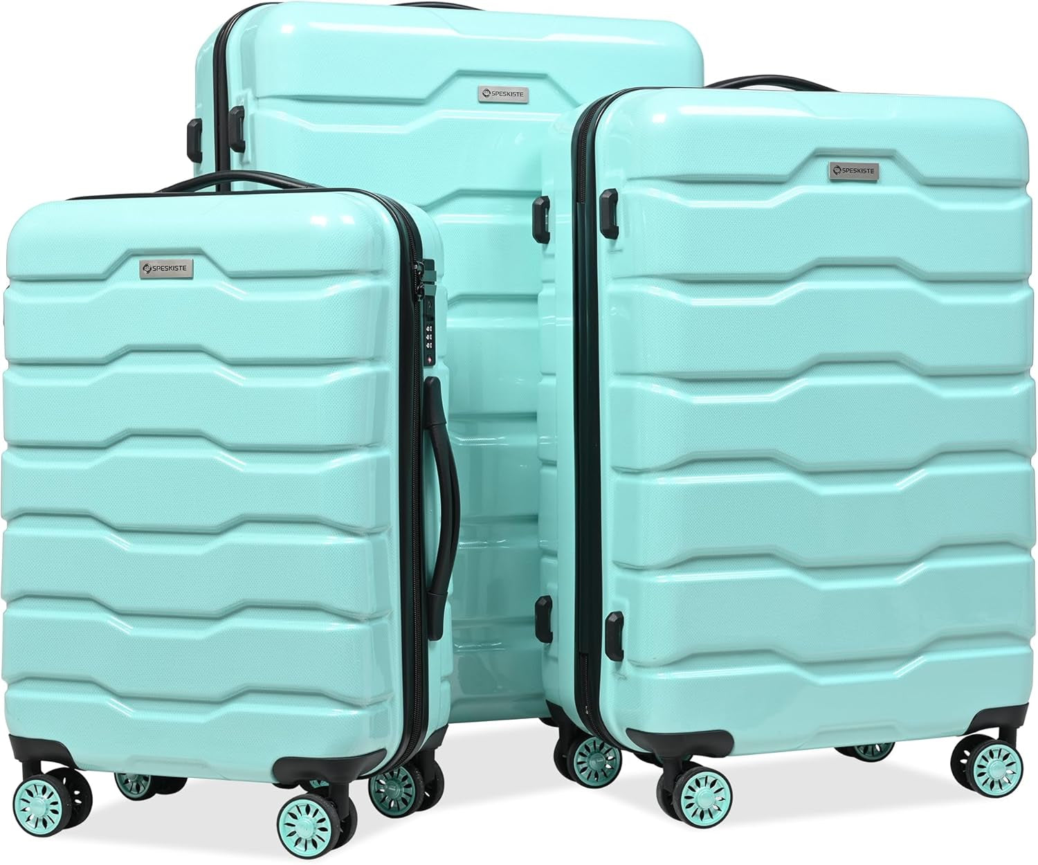 Luggage Set 3 Piece, PC+ABS Lightweight Suitcase Sets with Spinner Wheels, Hard Shell Luggage Sets with TSA Lock Rosegold (20/24/28)
