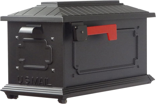Special Lite Kingston Curbside Mailbox - Black Aluminum Mailbox for Post Mount - SCK-1017-BLK