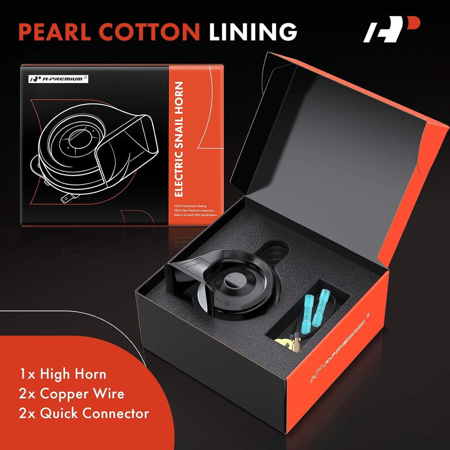 Snail Horn High Universal Electric Horn - 12V 110Db - Compatible with Most Passenger Cars, Commercial/Off-Road Vehicles, Gas Cars, Electric Cars, Motorcycles & Trucks, 80 Mm