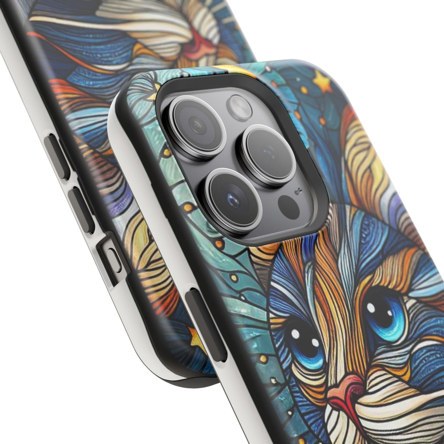 Cat-Stained Glass Magnetic Tough Cases