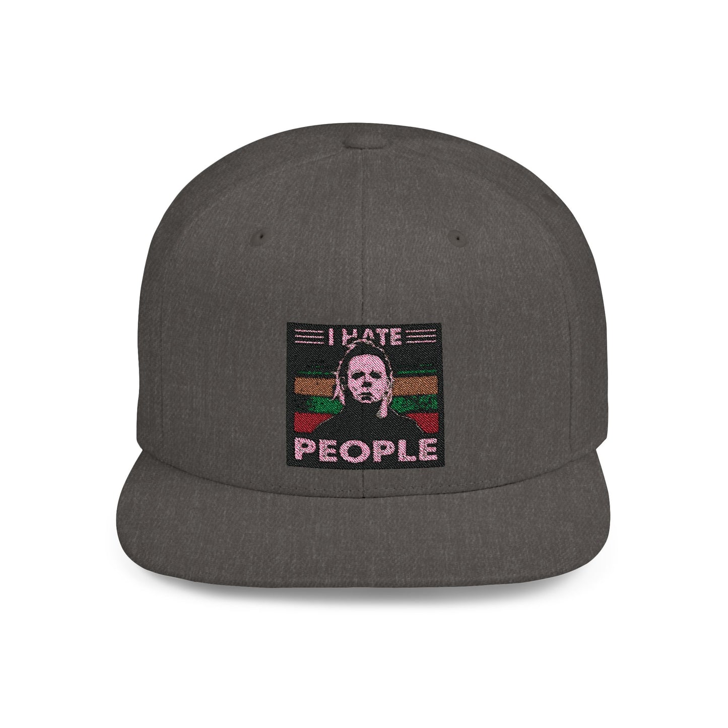 Michael Myers I Hate People Vintage Print Flat Bill Snapback