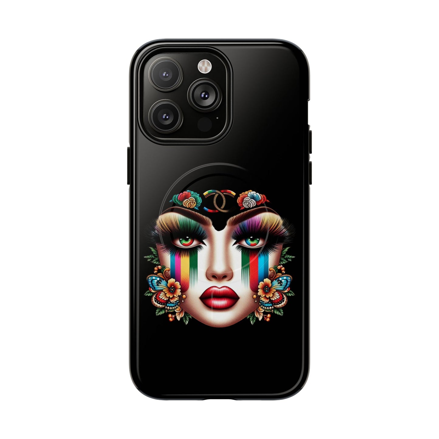 Gucci Inspired Artistic Tough Magnetic Phone Case - Vibrant Lady Design