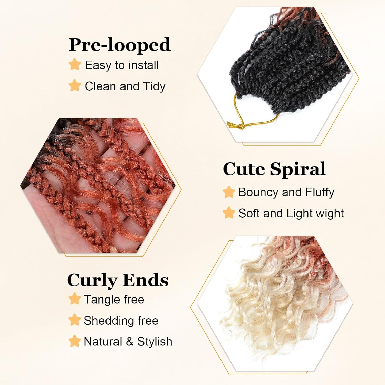 Goddess Box Braids Crochet Hair 10 Inch Boho Crochet Box Braids with Curly Ends, 9 Packs Bohomian Box Braids Crochet Hair for Black Women Pre Looped Box Braids Crochet Hair (10Inch,1B/30/613)