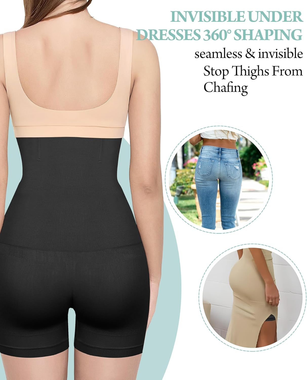 Shapewear Tummy Control Shorts, High Waisted Boy Shorts Underdress for Women Compression Underwear Womens Body Shaper