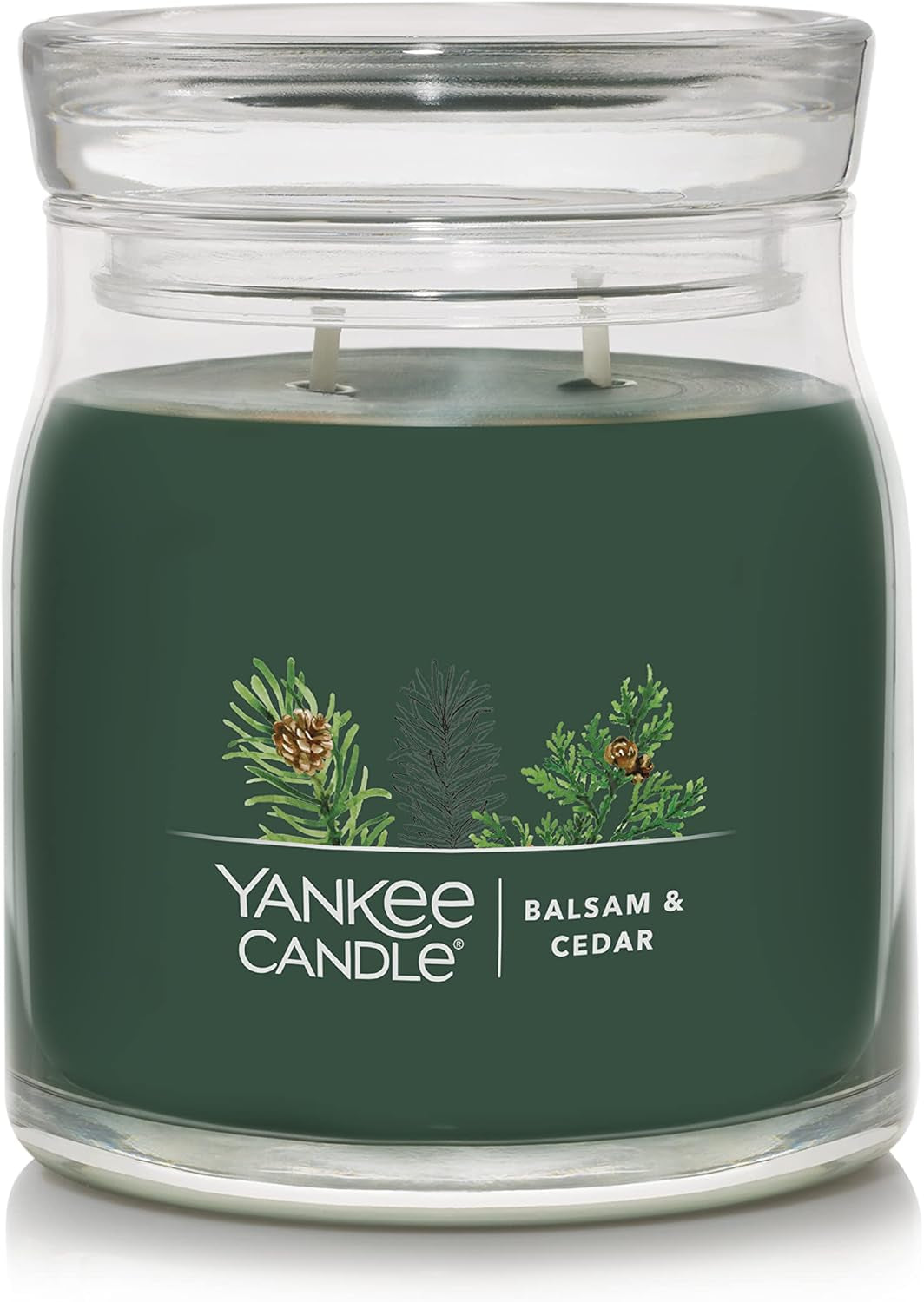 Balsam & Cedar Scented, Classic 22Oz Large Jar Single Wick Candle, over 110 Hours of Burn Time, Ideal Holiday Gift