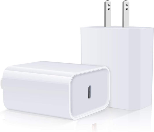 Iphone Fast Charger Block, 2Pack 20W USB C Power Adapter Type C Wall Charger for Iphone 16E/16/16 Pro/16 Pro Max/16 Plus/15/14/13/12/11/Pro/Max/Mini/Se/Xr/Xs, Samsung Galaxy A16 5G A15, Pixel 9 Pro XL