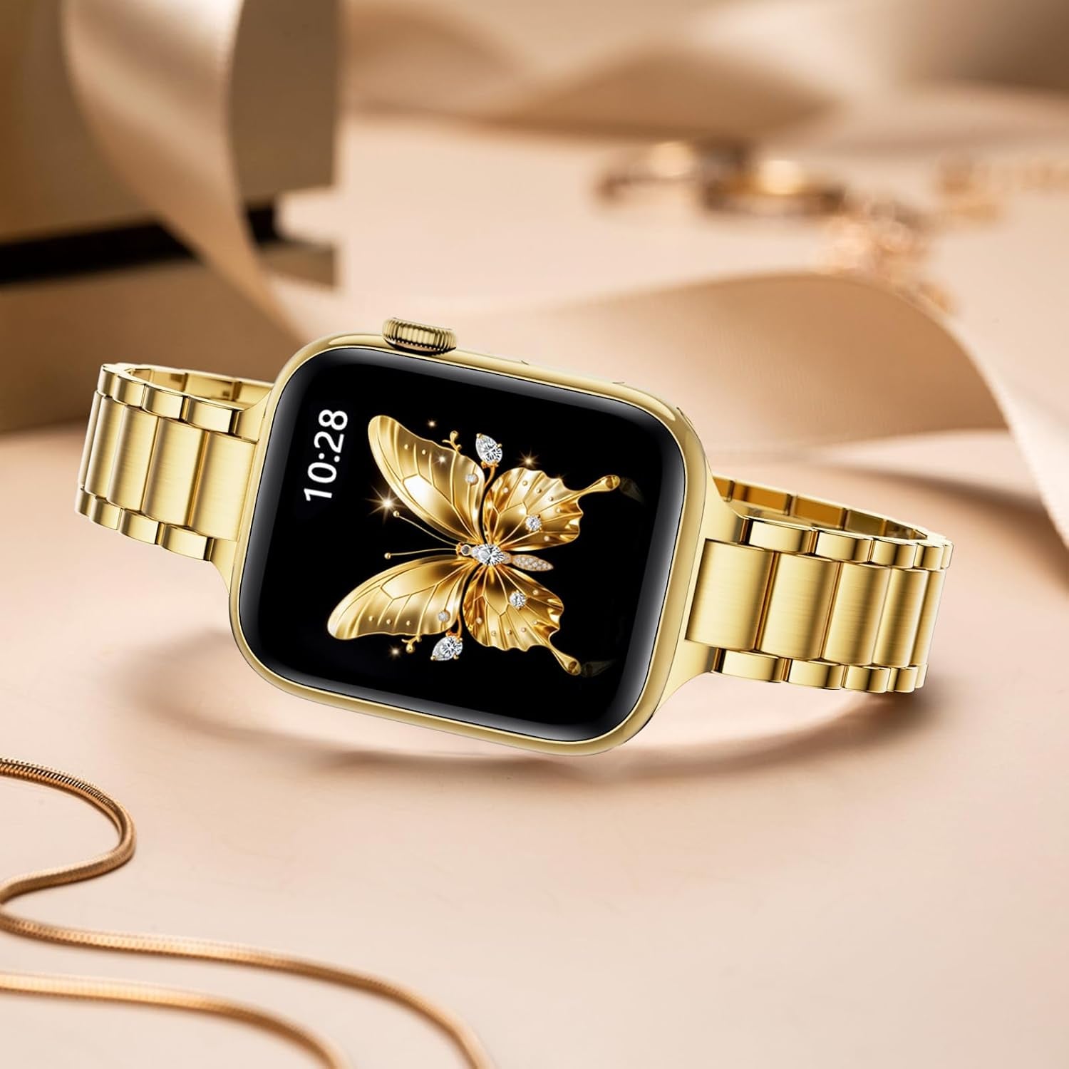 Thin Metal Bands Compatible with Apple Watch Band 38Mm 40Mm 41Mm 42Mm 44Mm 45Mm 49Mm for Women, Slim Stainless Steel Chain Replacement Wristbands for Iwatch Ultra SE Series 9 8 7 6 5 4 3 2 1
