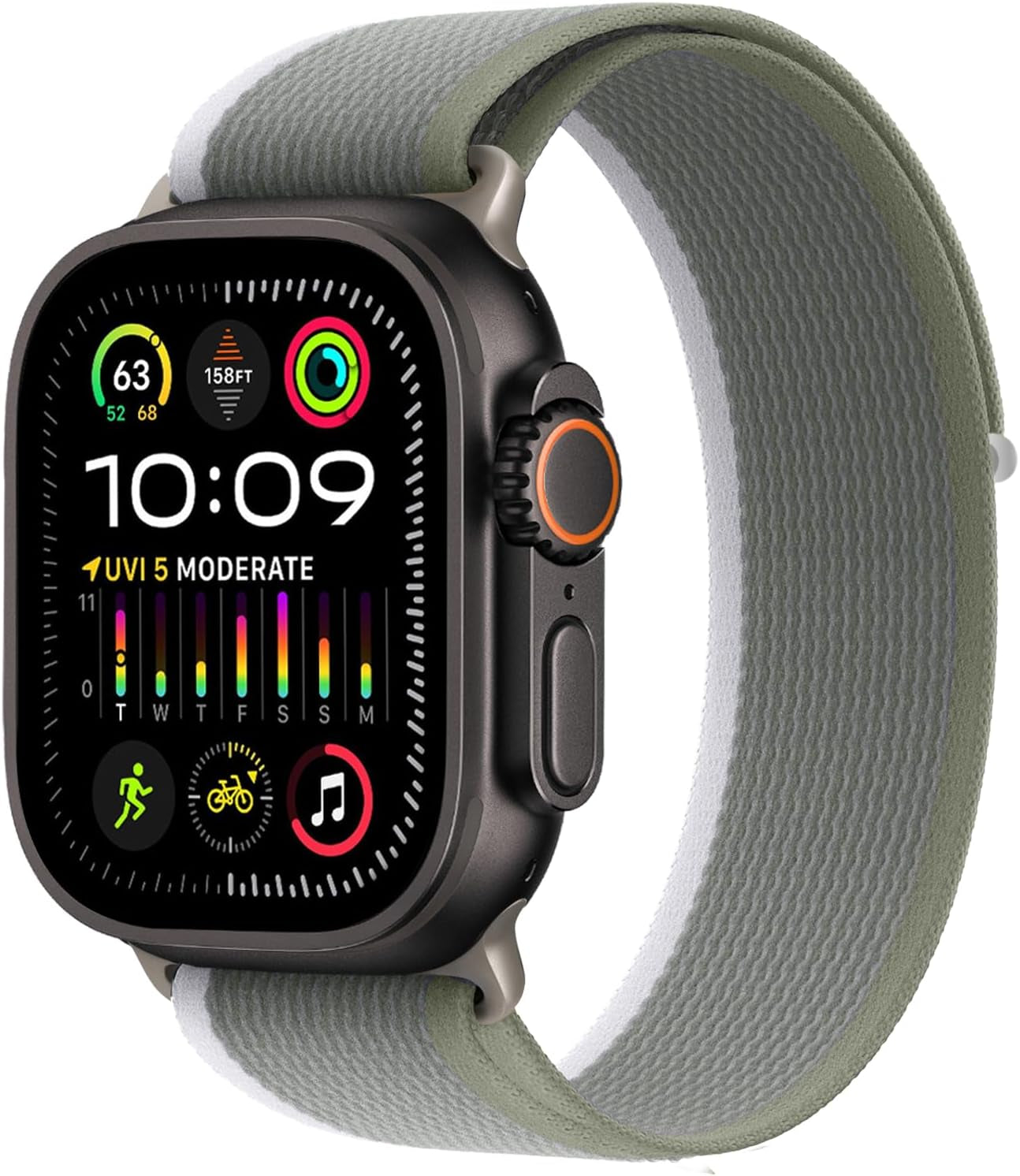 Trail Loop Nylon Band - Compatible with Apple Watch Ultra 2 Band/Ultra Band 49Mm 45Mm 44Mm Men Women, Braided Elastic Weave Sport Strap for Iwatch Ultra 2, Iwatch Ultra Series 10 46Mm SE/9/8/7/6/5/4