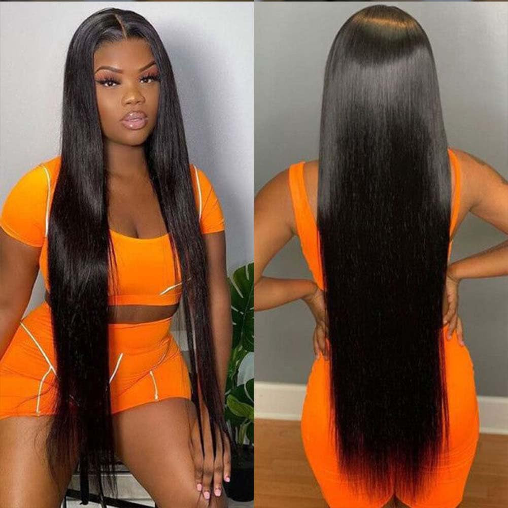 Straight Bundles Human Hair 14 16 18 20 Inch 4 Bundles Deals 12A Brazilian Weave Bundles Human Hair 100% Unprocessed Virgin Remy Double Machin Weft for Women Black Color Hair Extensions