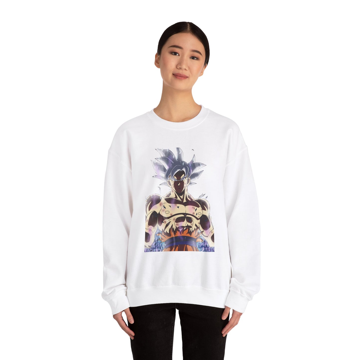 Dragon Ball Super Goku Crewneck Sweatshirt - Ultra Power White Hair Design