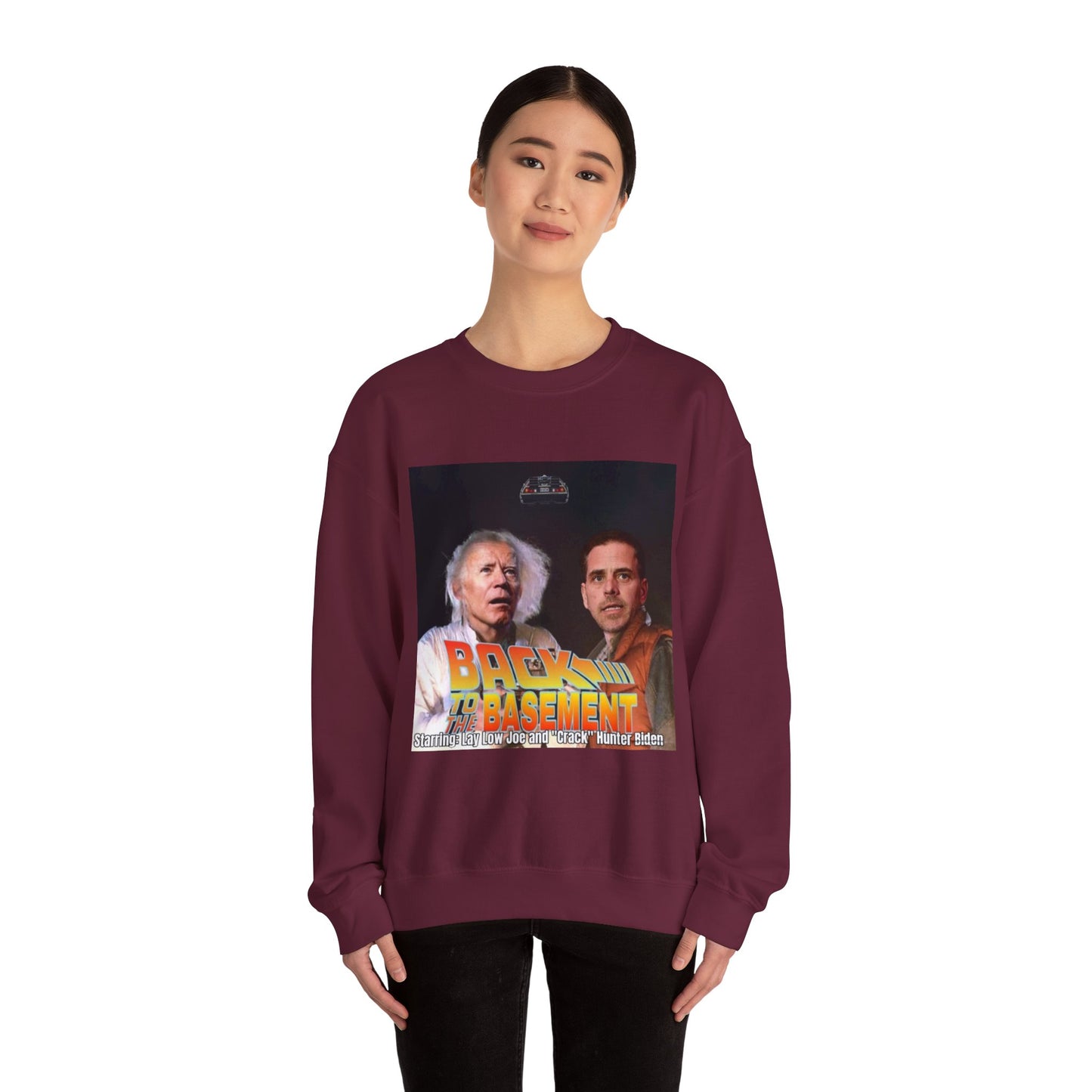 Hunter Biden Convicted Felon Pardon Back to the basement Unisex Heavy Blend™ Crewneck Sweatshirt