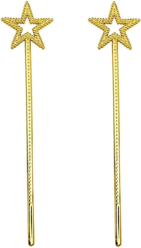 Star Wand,2 Pieces13 Inches Gold Fairy Princess Angel Wand Sticks for Girls Costume Birthday Party Wedding Halloween Christmas Cosplay